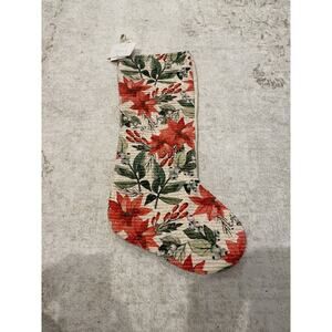 NWT Nicole Miller 8”‎ X 22” Pointsettia Christmas Stocking